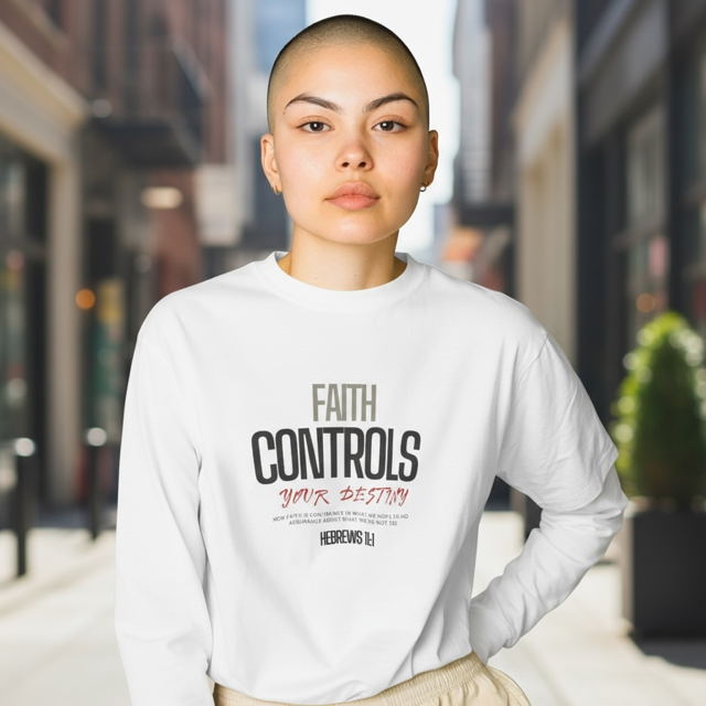 Women Long Sleeve "Faith Controls Your Destiny" Shirt
