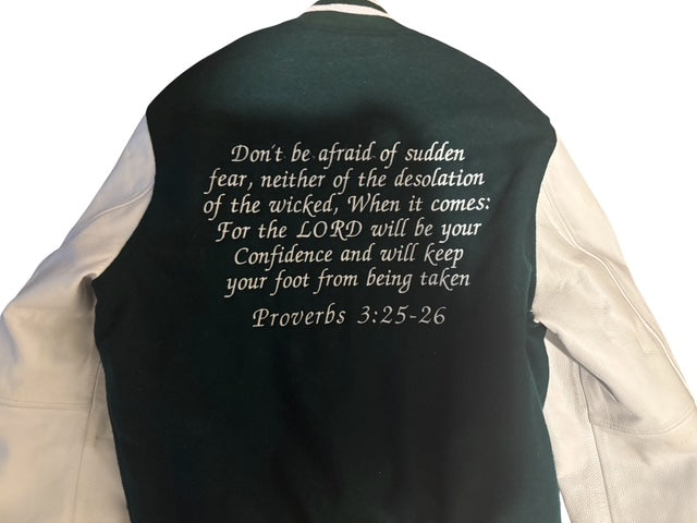 Customized Leather "5th District"  Letterman Jacket